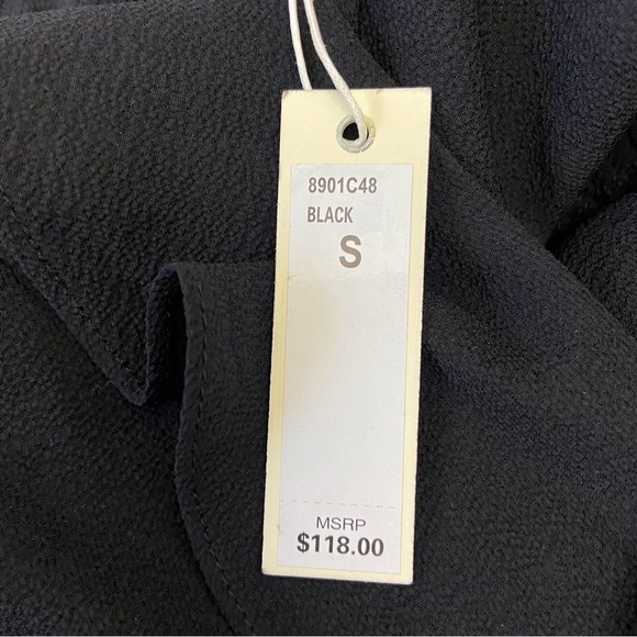 Max Studio black wrap jumpsuit sleeveless wide legs flair woven v neck small - Picture 8 of 16